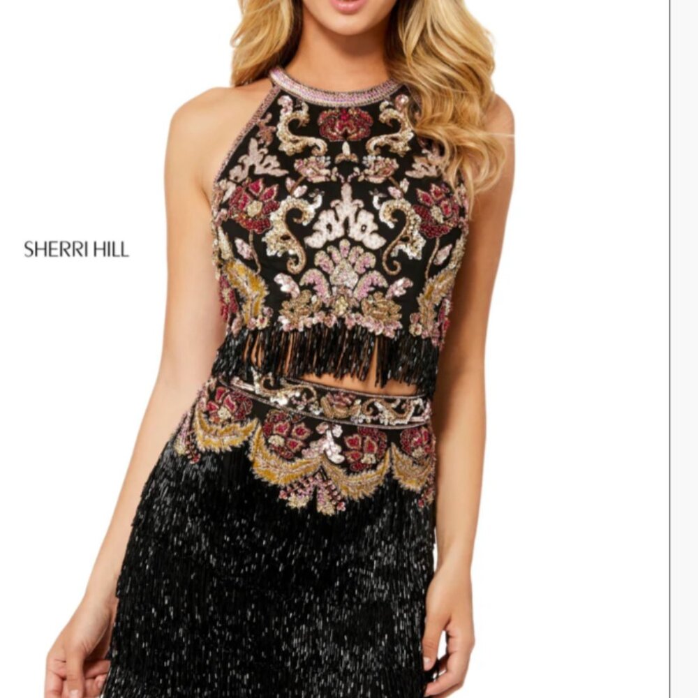 Sherri Hill #52102 size 6 fringe 2 piece outfit Nashville